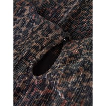 NAME IT Langærmet Kjole Risaring Seal Brown Leo